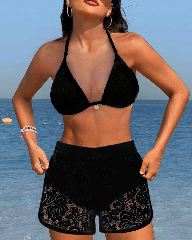 Marta - Elegant, ensfarvet bikini i blonde