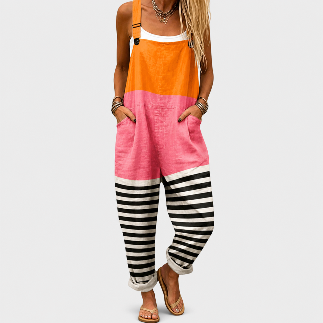 Adriana - Komfortabel jumpsuit med print