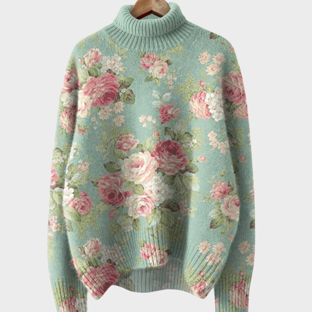 Margarida - Striktrøje med kunstnerisk motiv