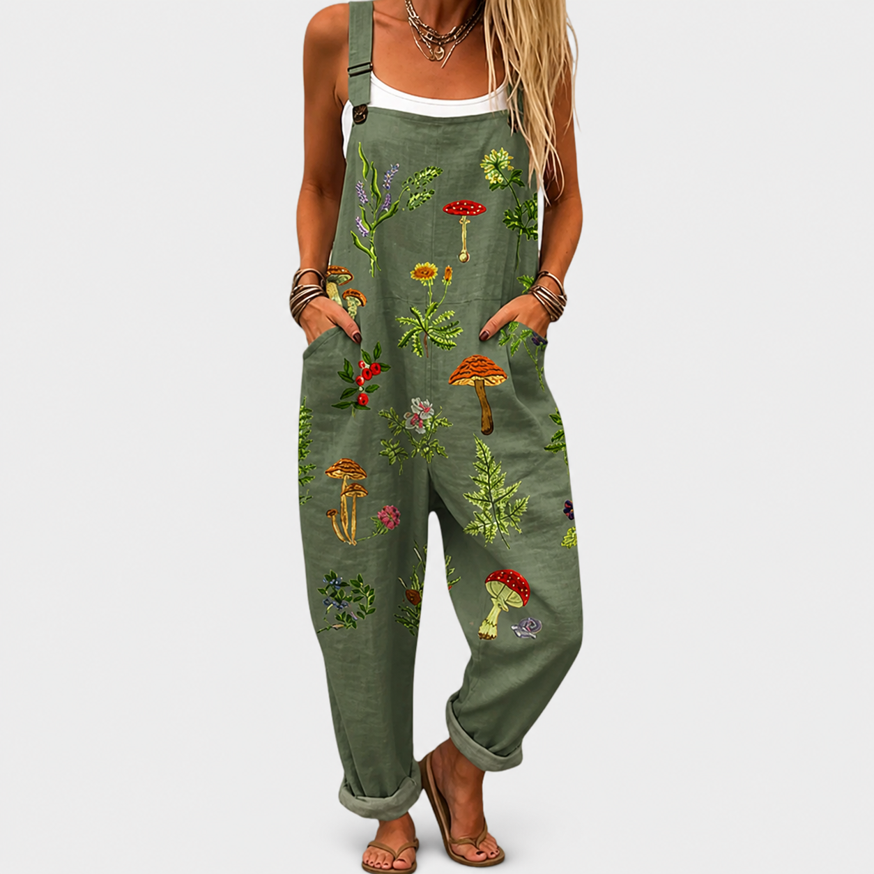 Rita - Komfortabel buksedragt med print