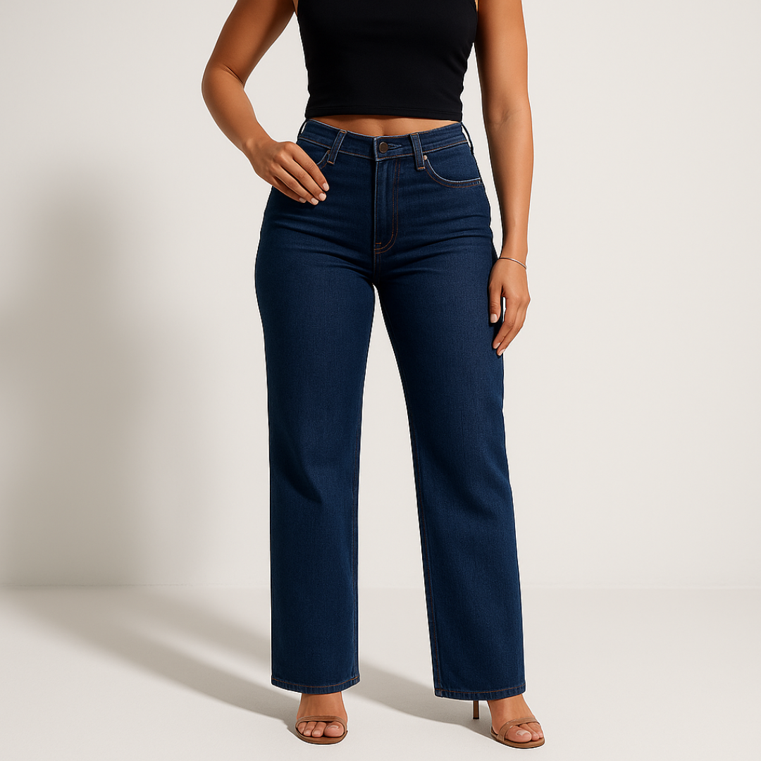Aline - Mellemhøje elastiske jeans