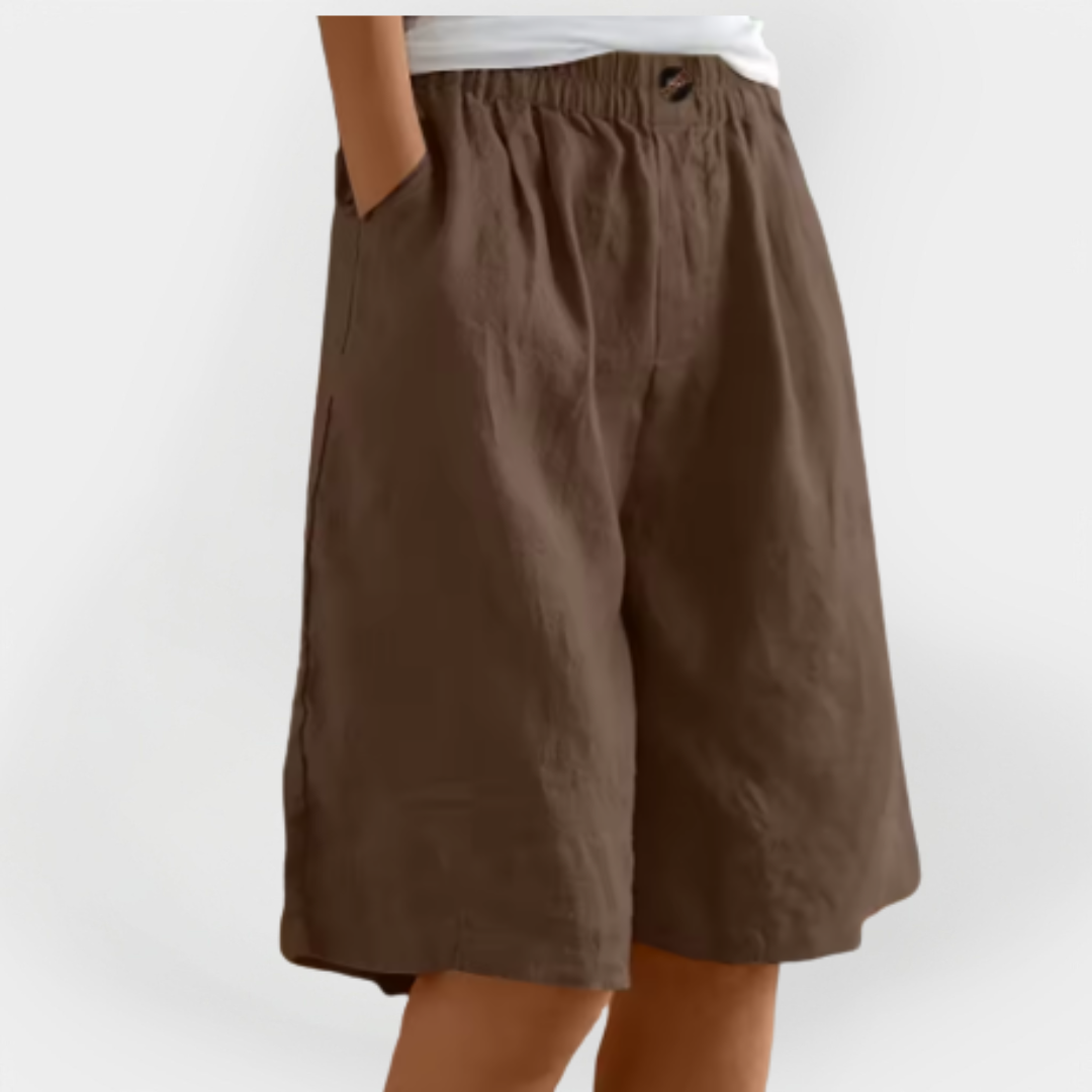 Linnedshorts med lommer