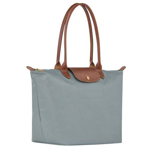Longchamp – Stor Le Pliage-shopper, stål