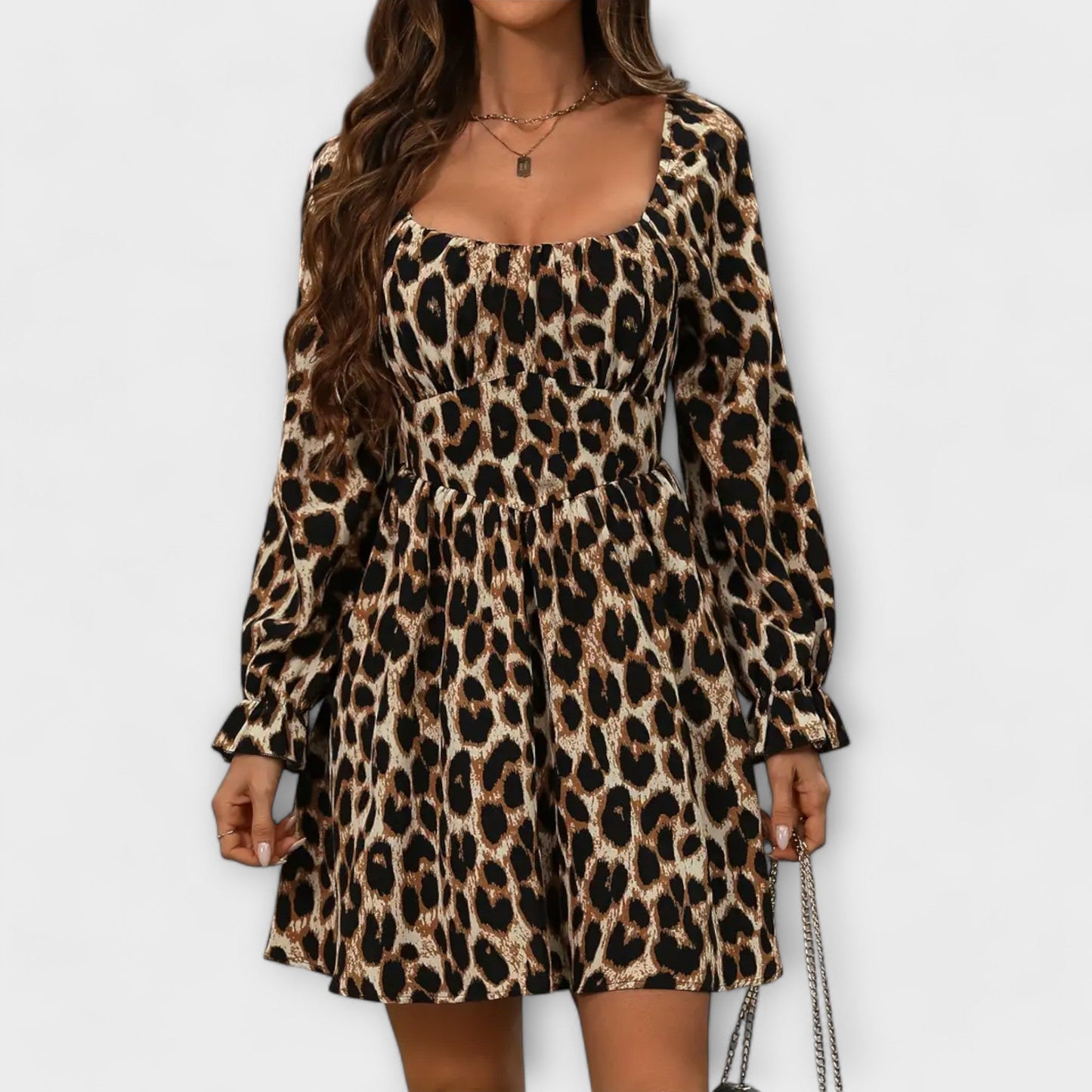 Lara - Kjole med leopardprint