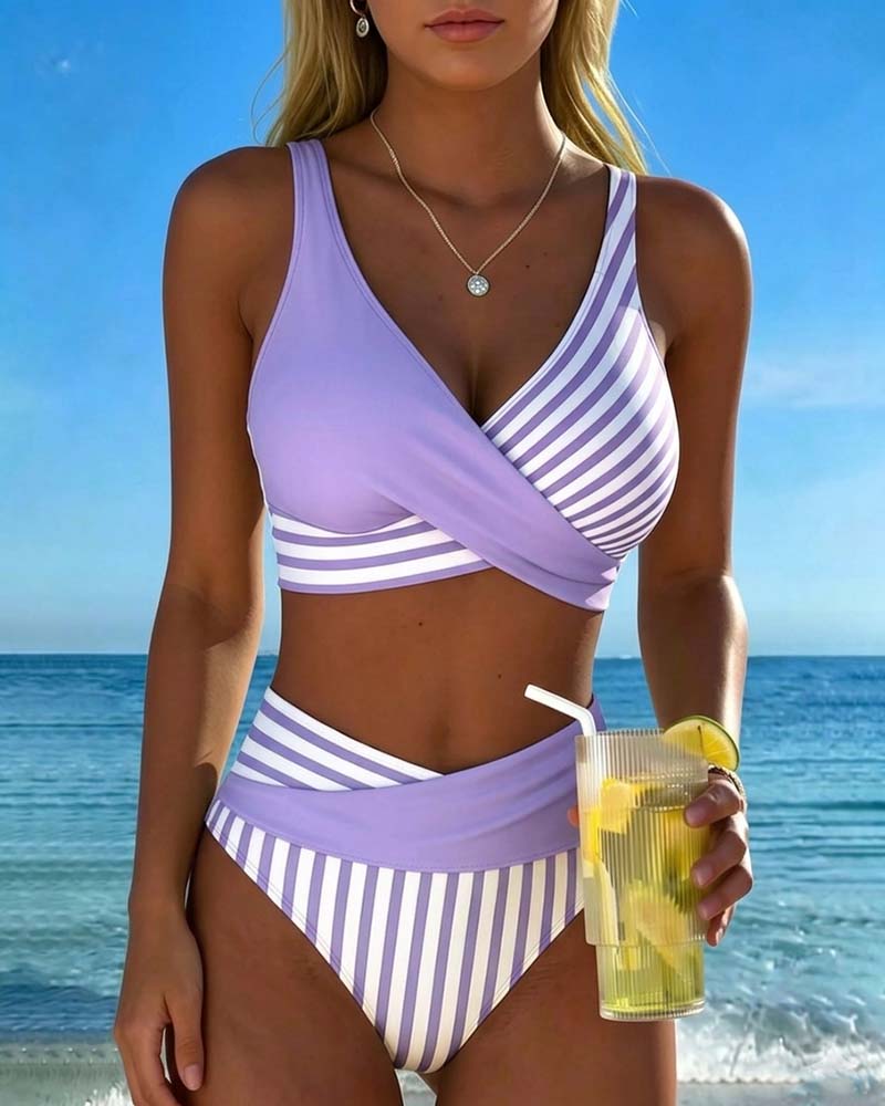 Elisa – Stribet krydsrygbikini