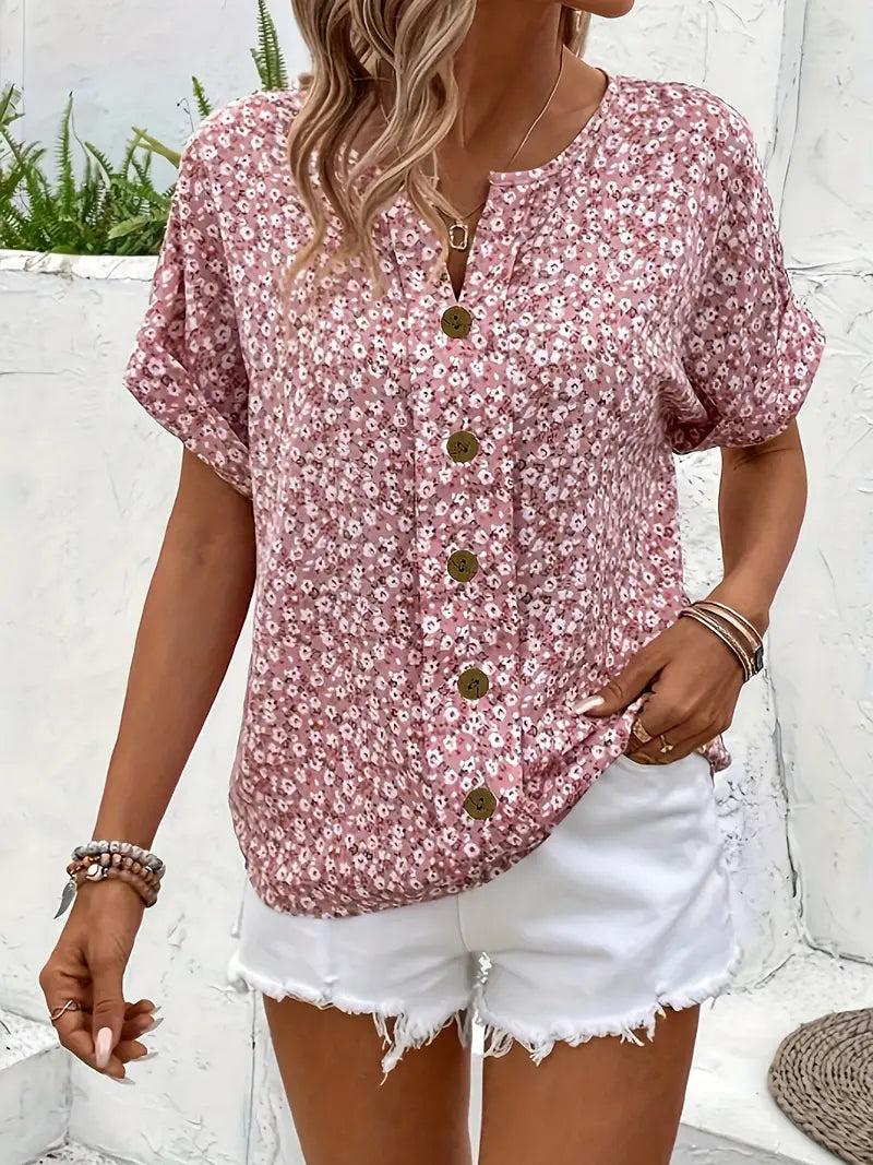 Let blomstret bluse