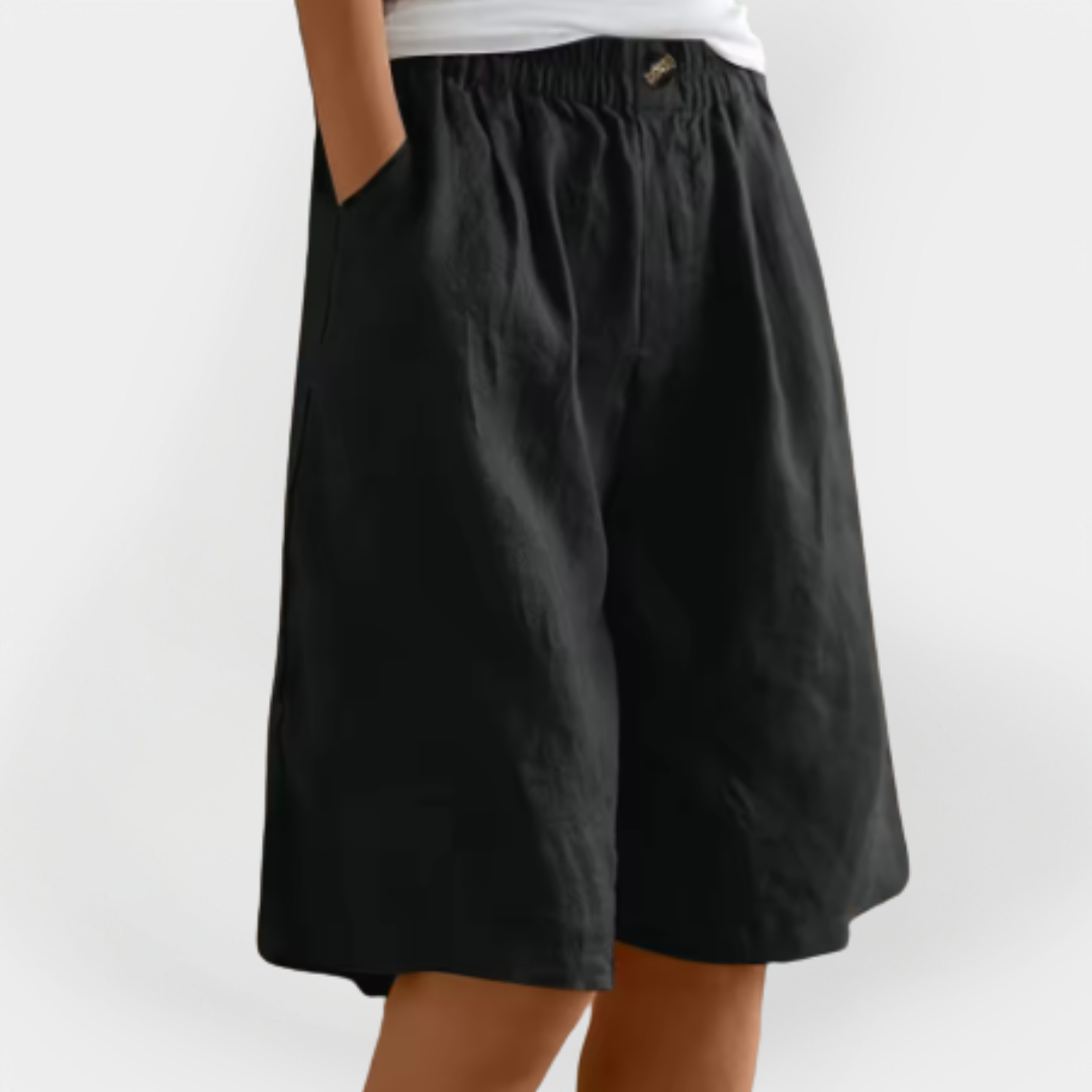 Linnedshorts med lommer