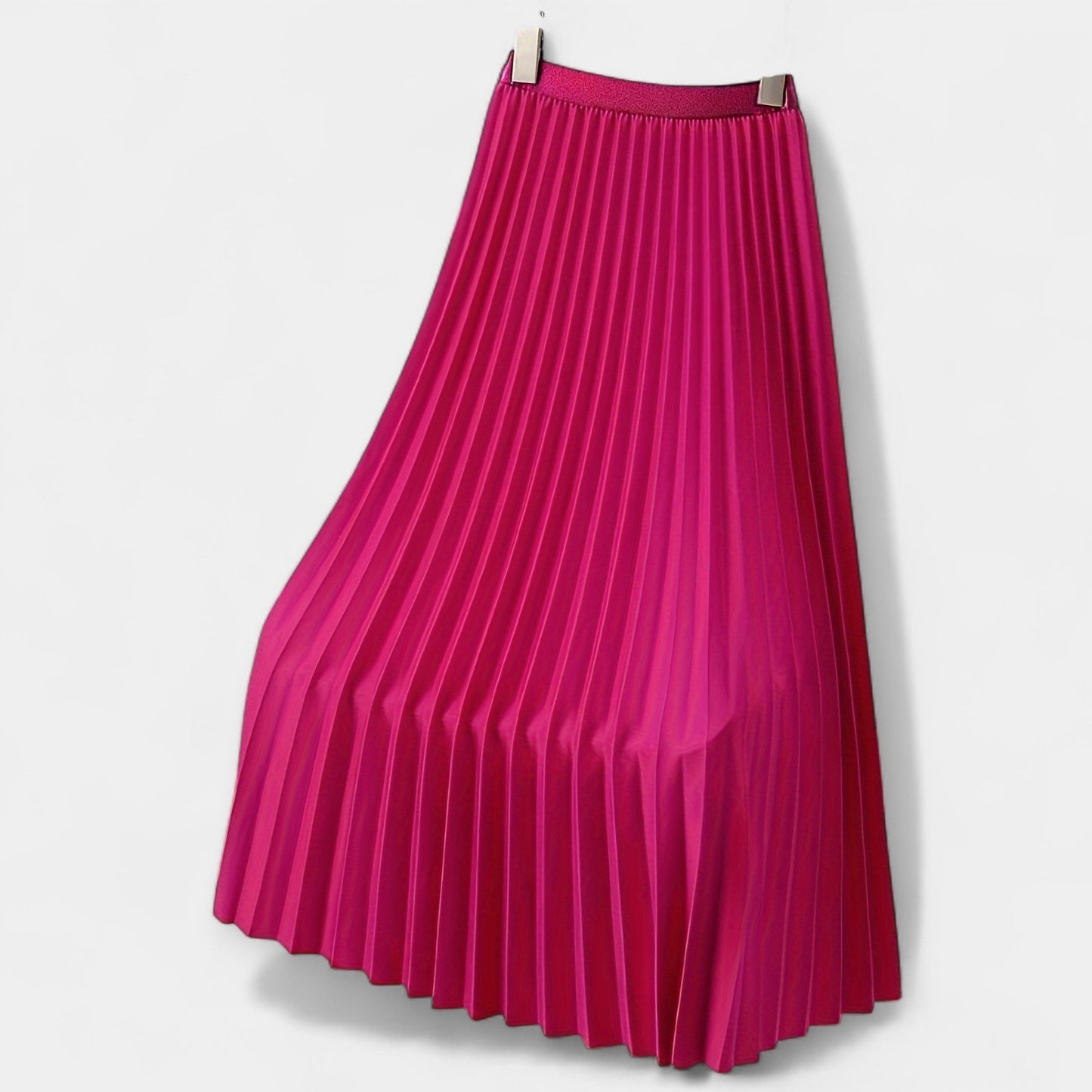 Sandra - Lang Plisseret Satinskirt