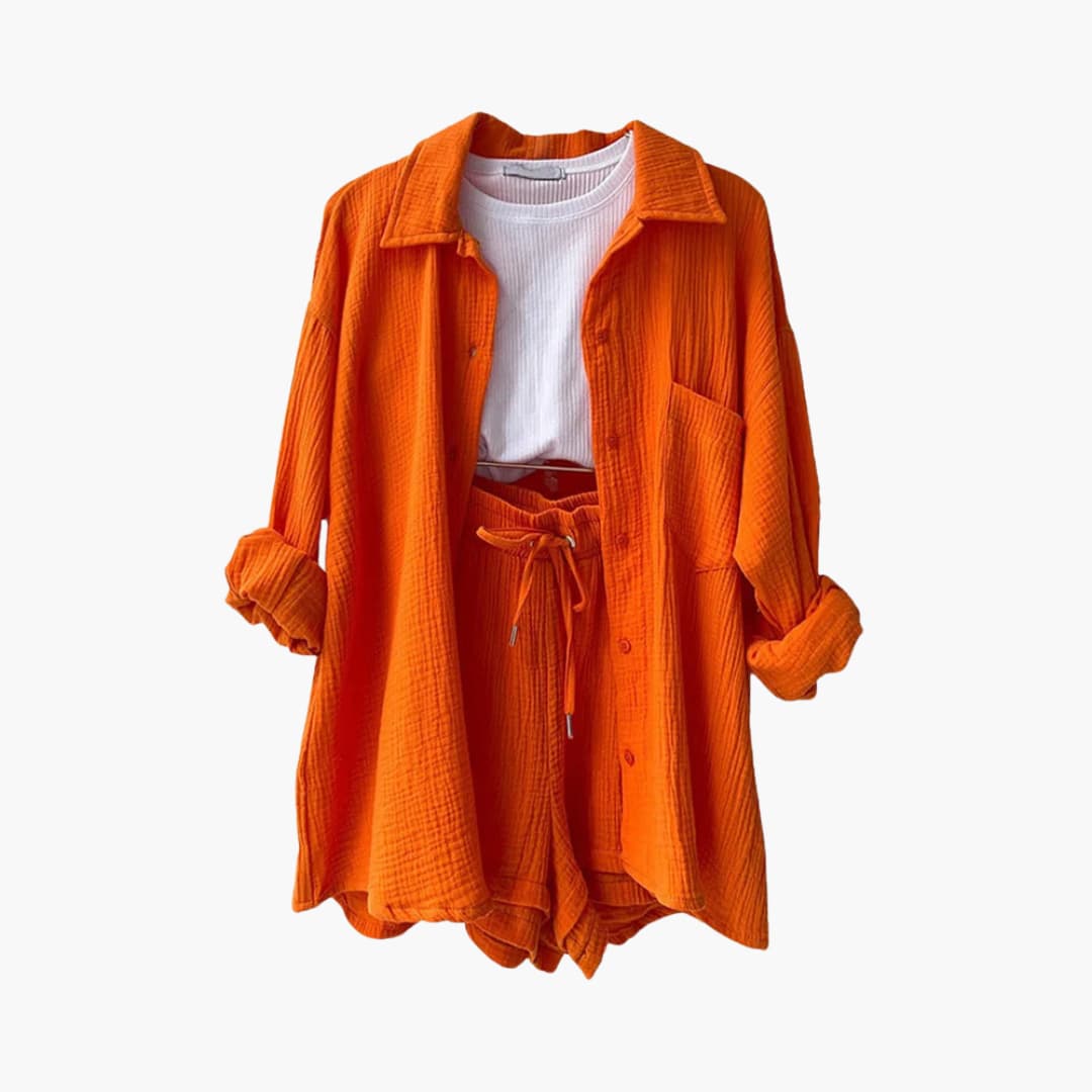 Luísa - Sæt med linnedskjorte og -shorts