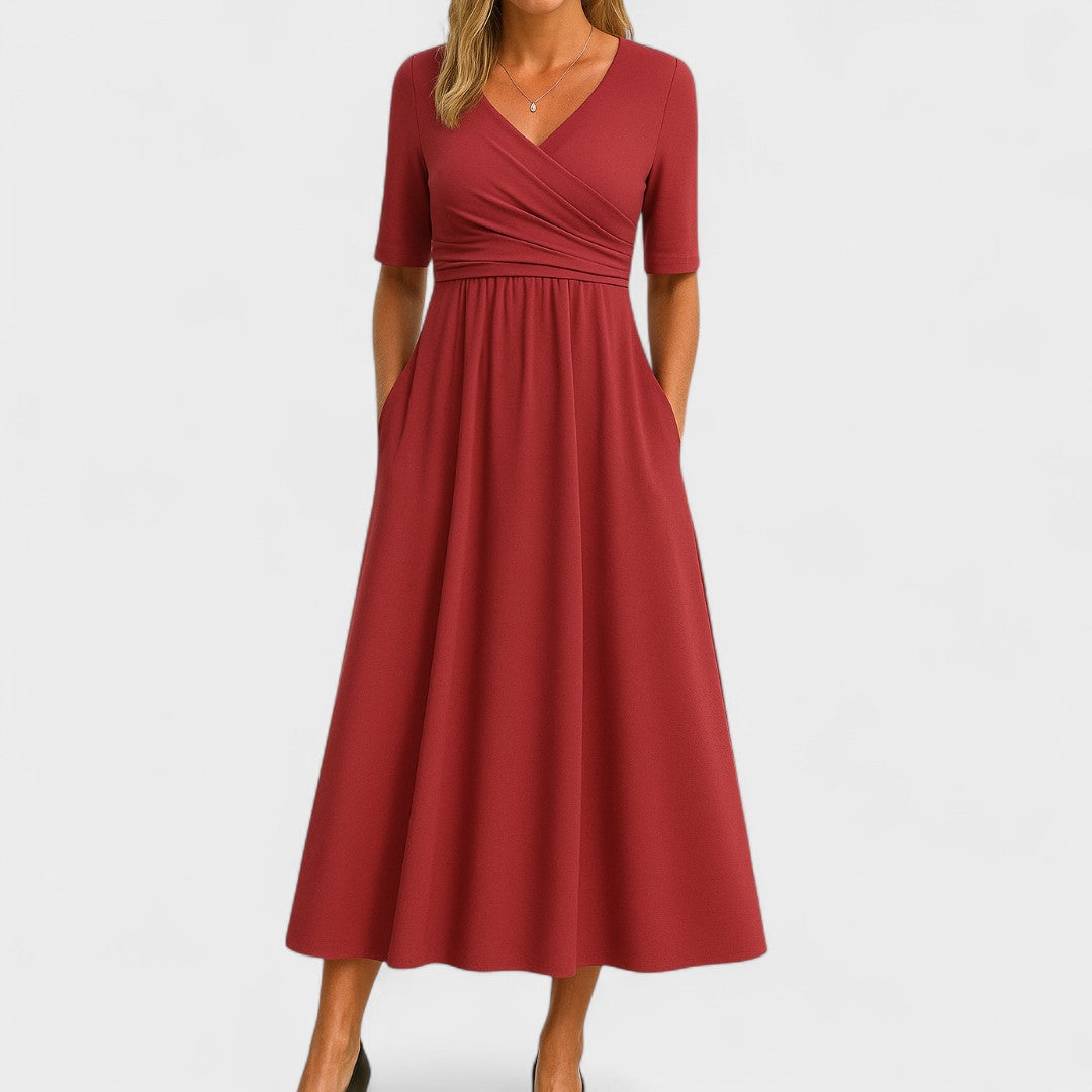 Eleonor - Elegant Midikjole med Lommer