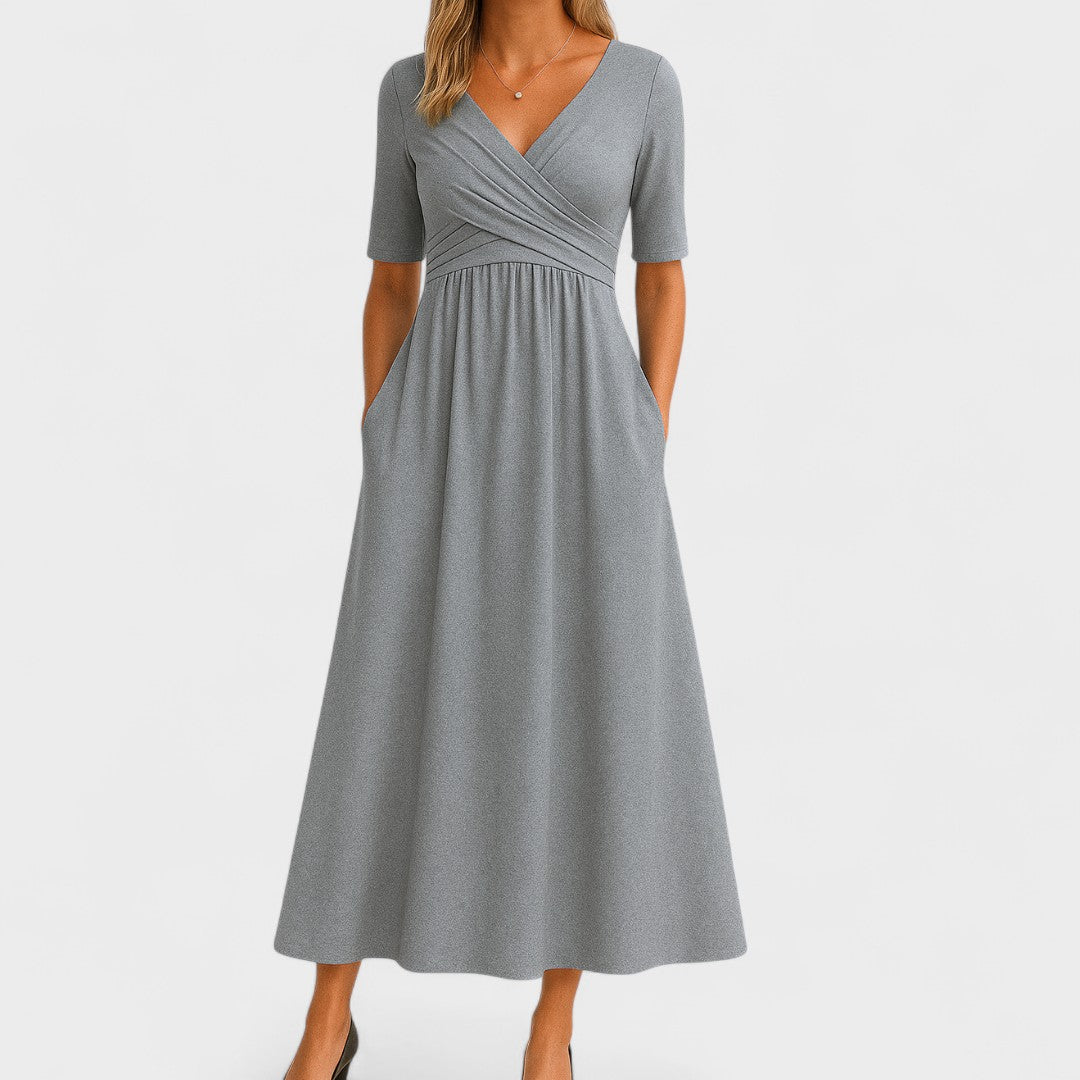 Eleonor - Elegant Midikjole med Lommer