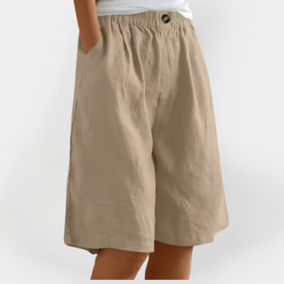 Linnedshorts med lommer