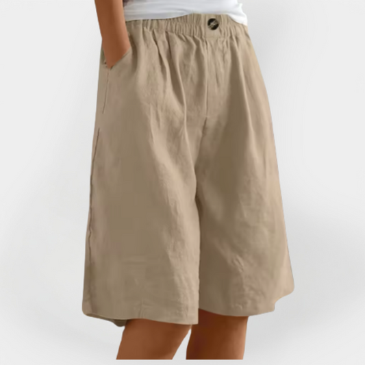 Linnedshorts med lommer