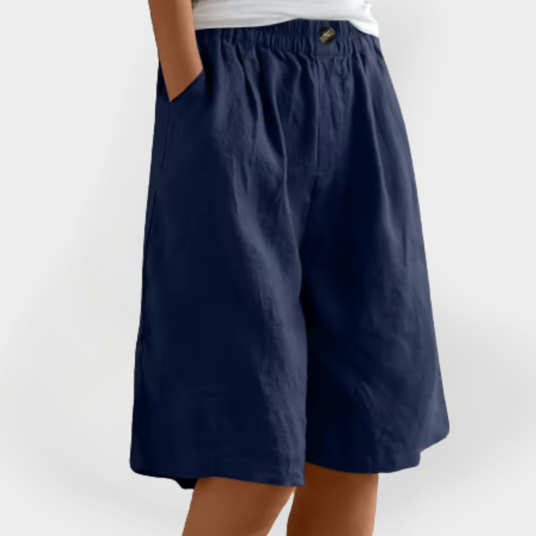 Linnedshorts med lommer