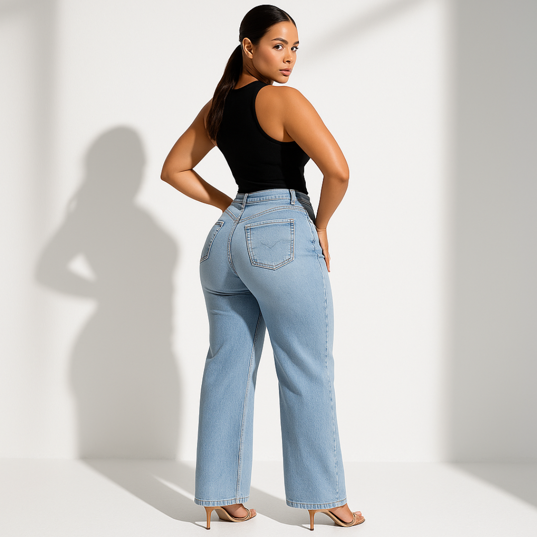 Aline - Mellemhøje elastiske jeans