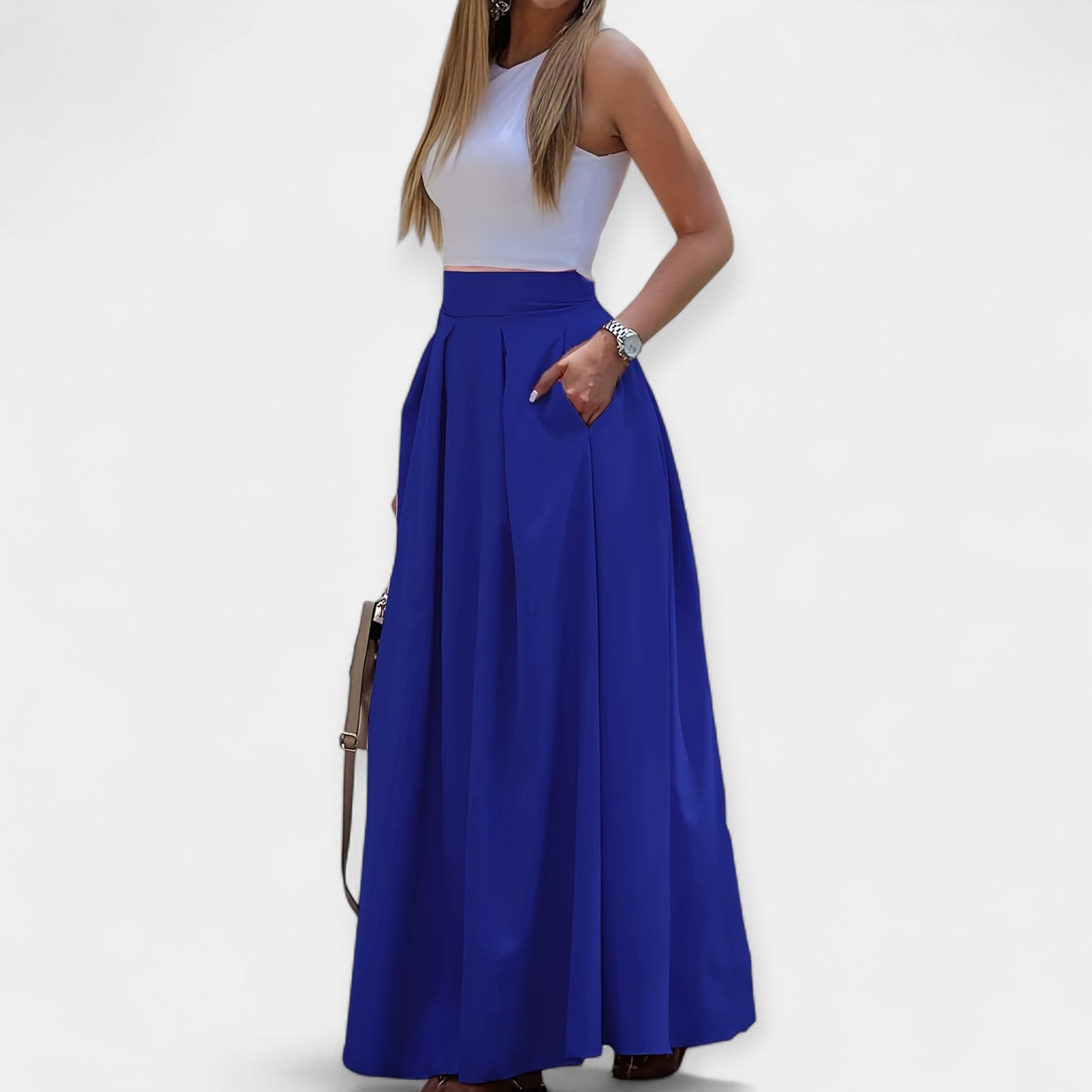 Paula - Stilfuld Midi-nederdel