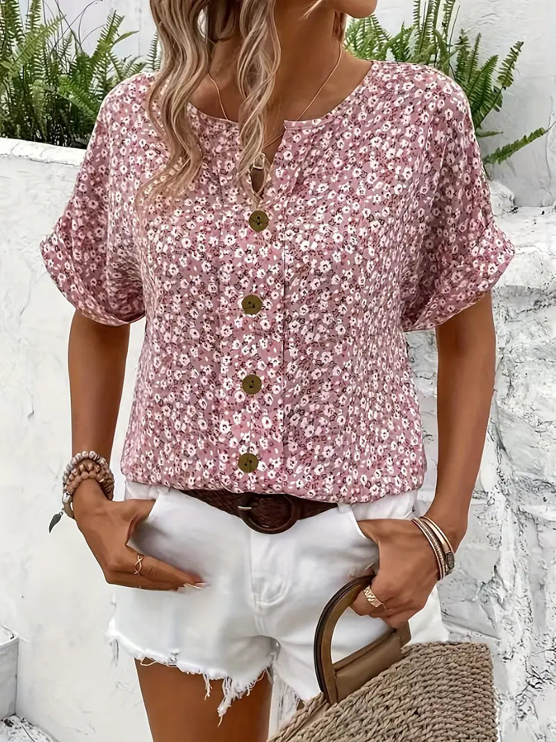 Let blomstret bluse