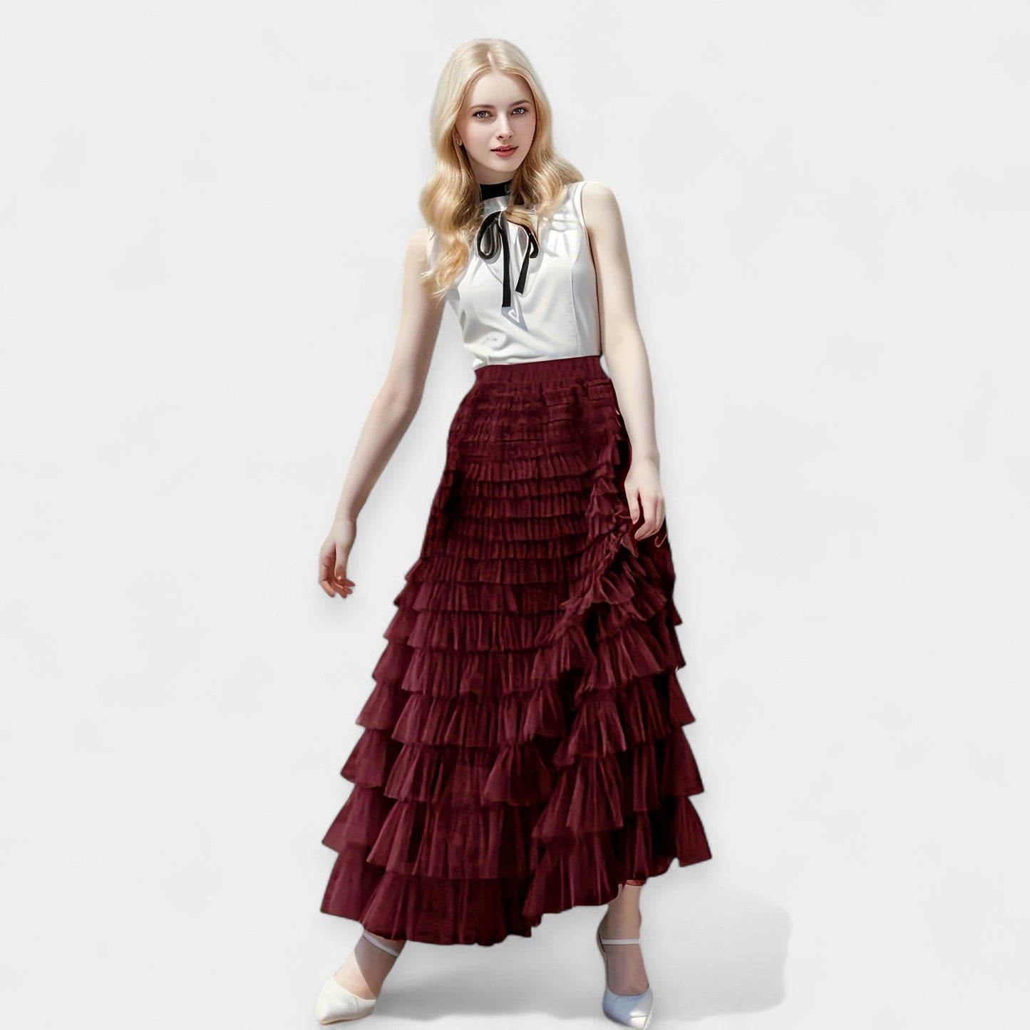 Rafaela - Elegant nederdel med tyl-detalje