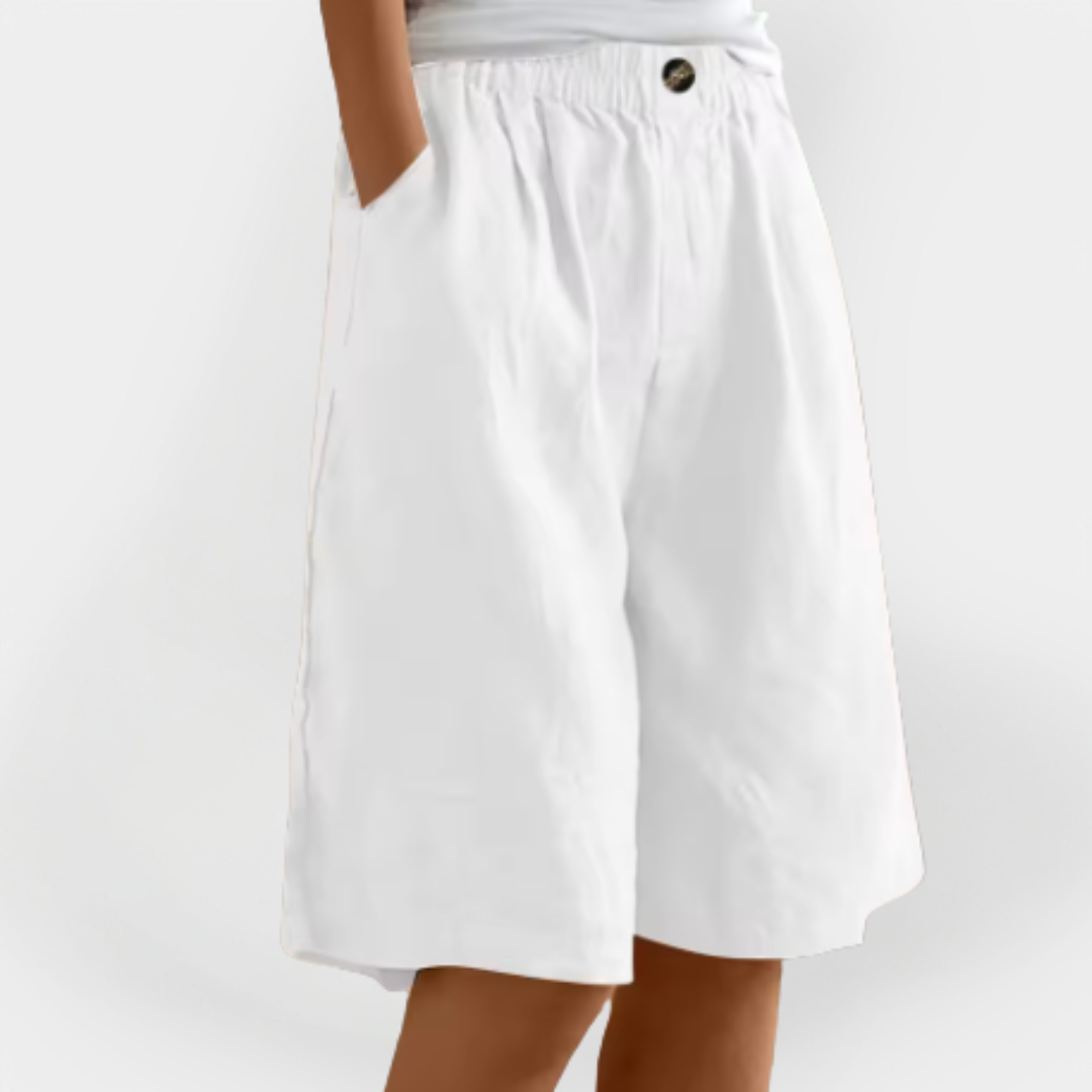 Linnedshorts med lommer