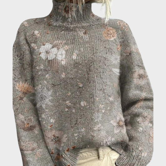 Mariana - Strikket trøje med kunstnerisk motiv