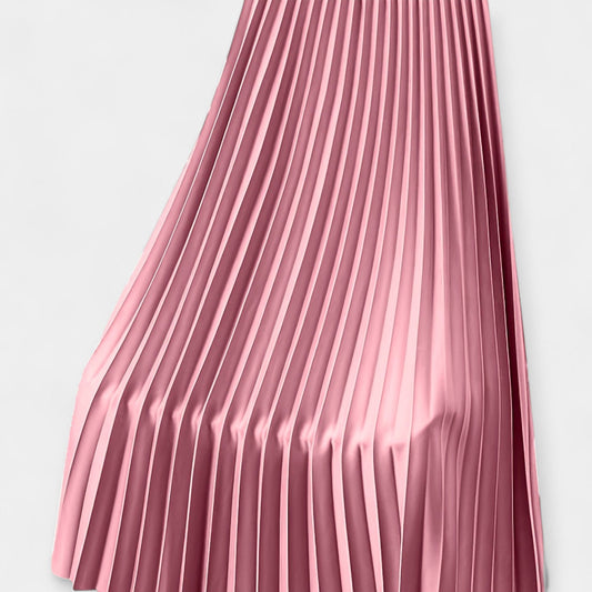 Sandra - Lang Plisseret Satinskirt