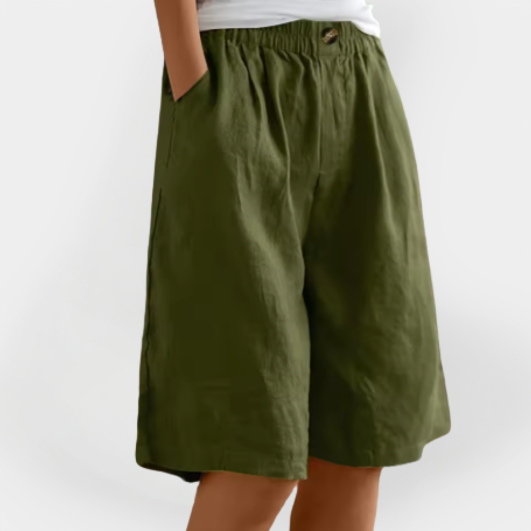 Linnedshorts med lommer
