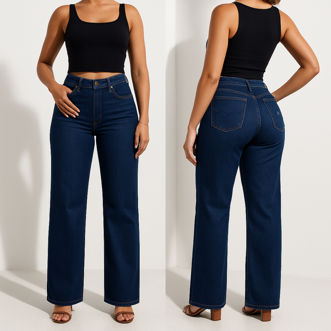 Aline - Mellemhøje elastiske jeans