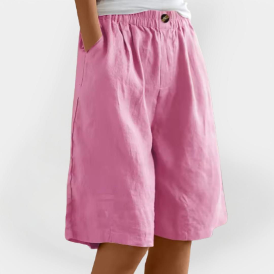 Linnedshorts med lommer