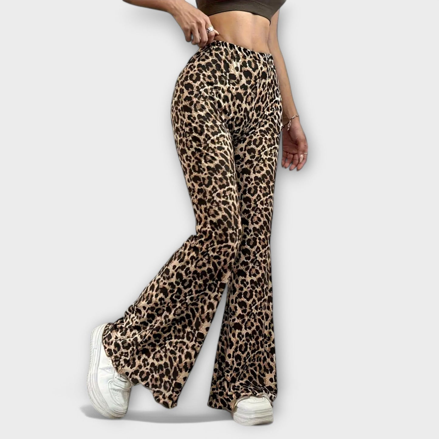 Berenice - Leopard-bootcut-bukser