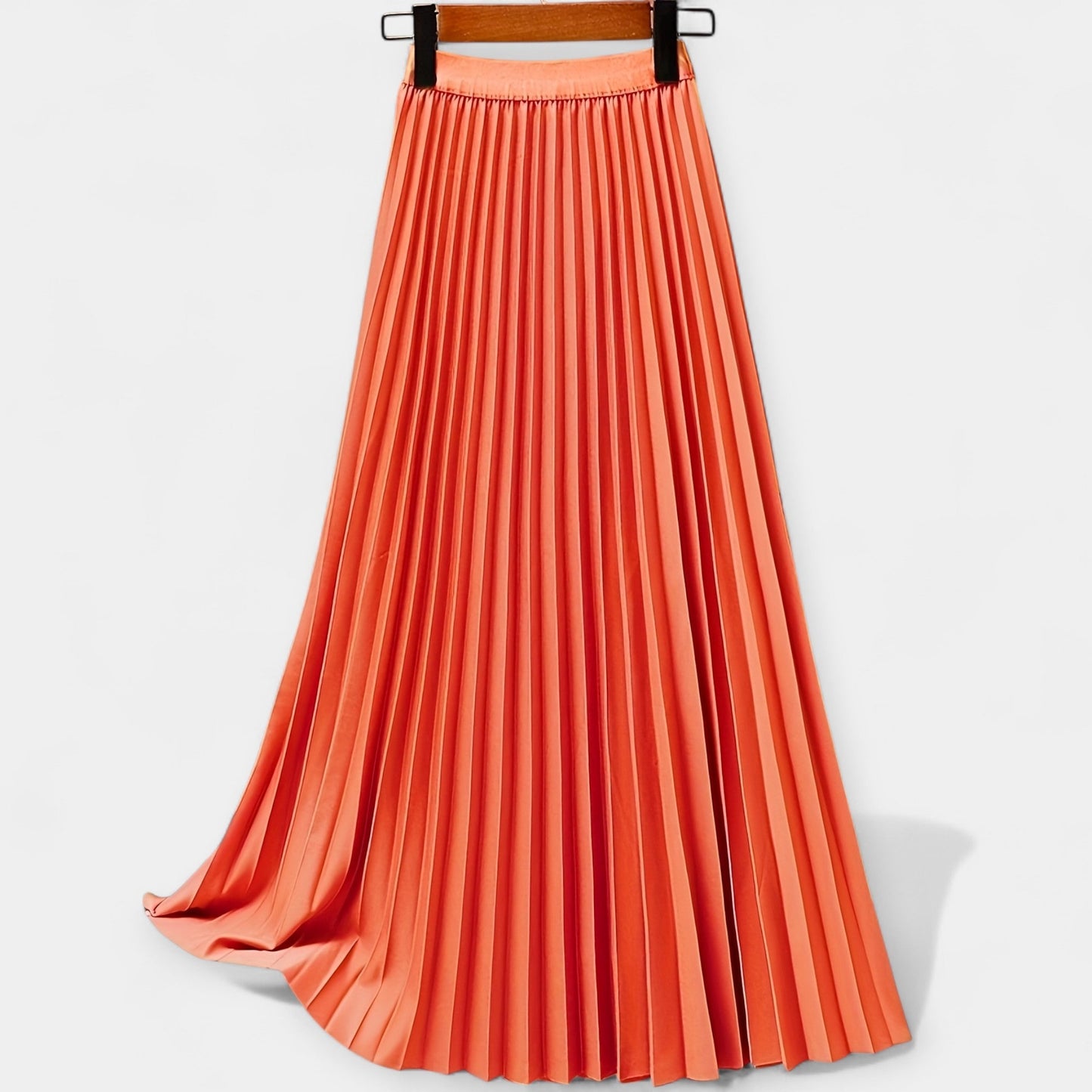 Sandra - Lang Plisseret Satinskirt