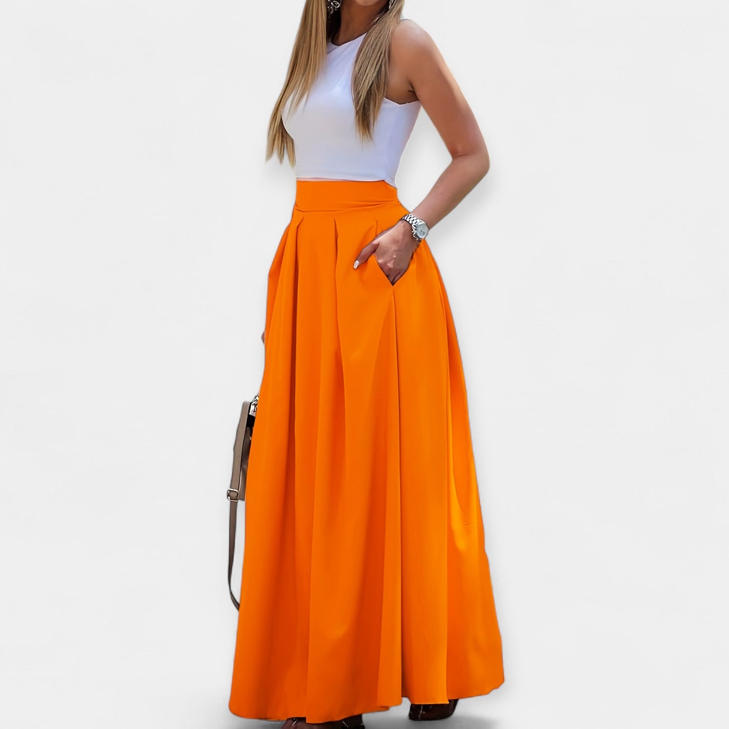Paula - Stilfuld Midi-nederdel