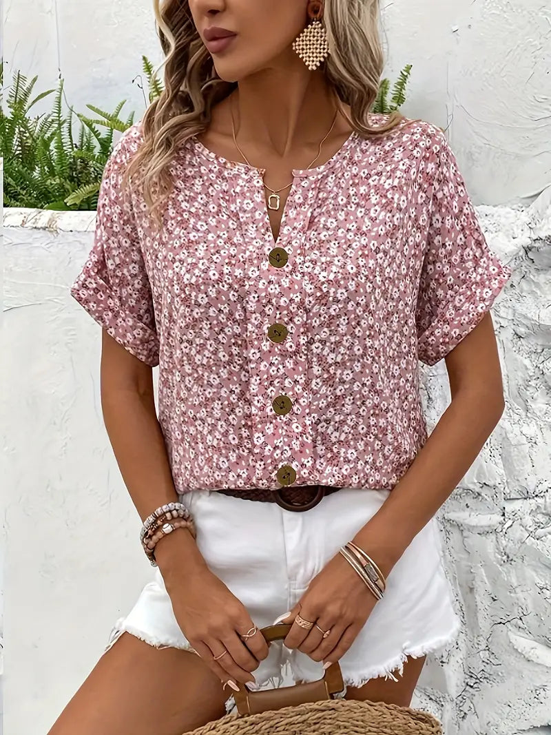 Let blomstret bluse