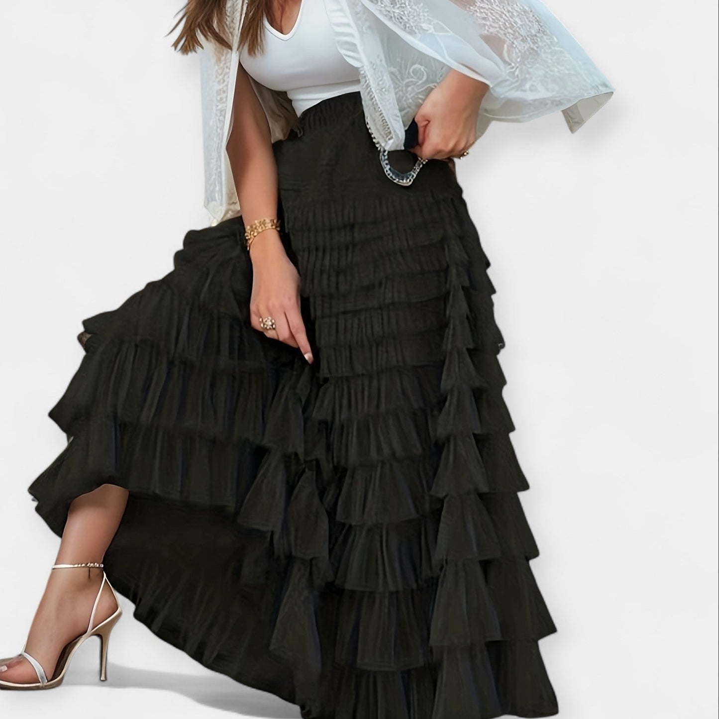 Rafaela - Elegant nederdel med tyl-detalje