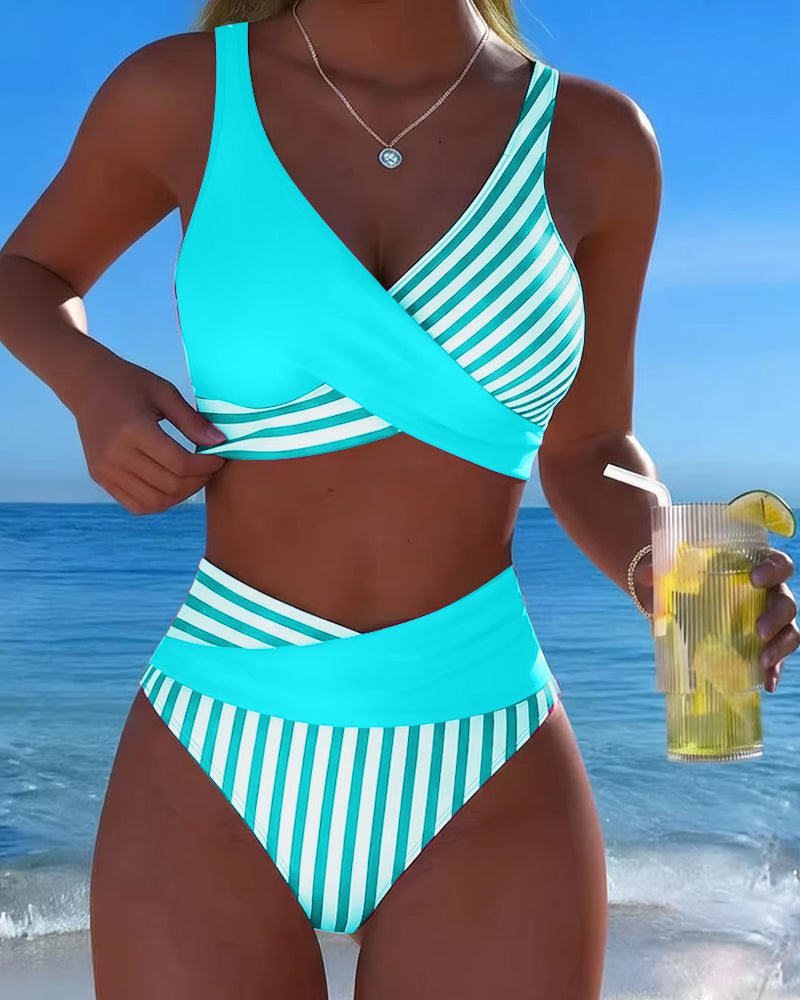 Elisa – Stribet krydsrygbikini
