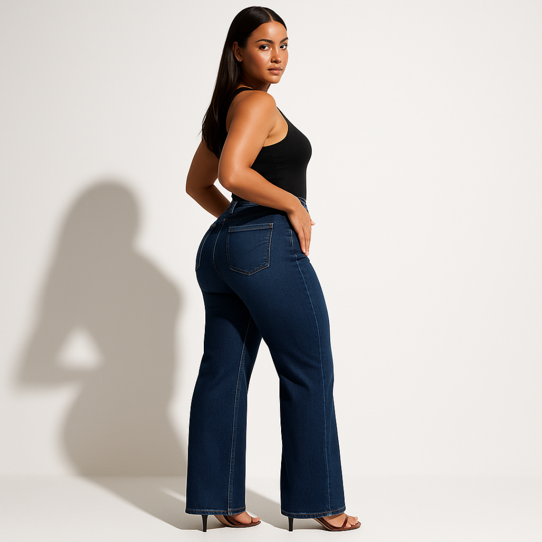 Aline - Mellemhøje elastiske jeans