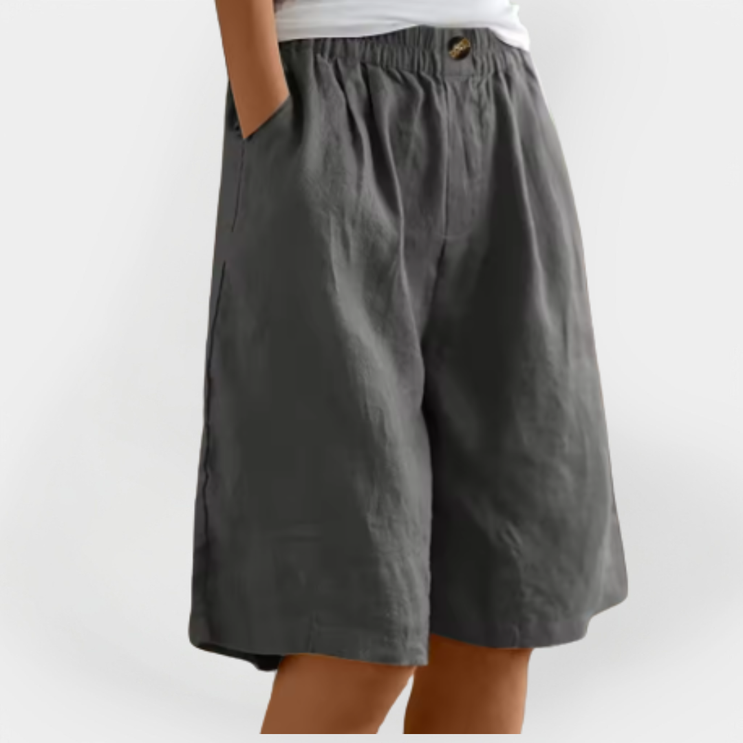 Linnedshorts med lommer