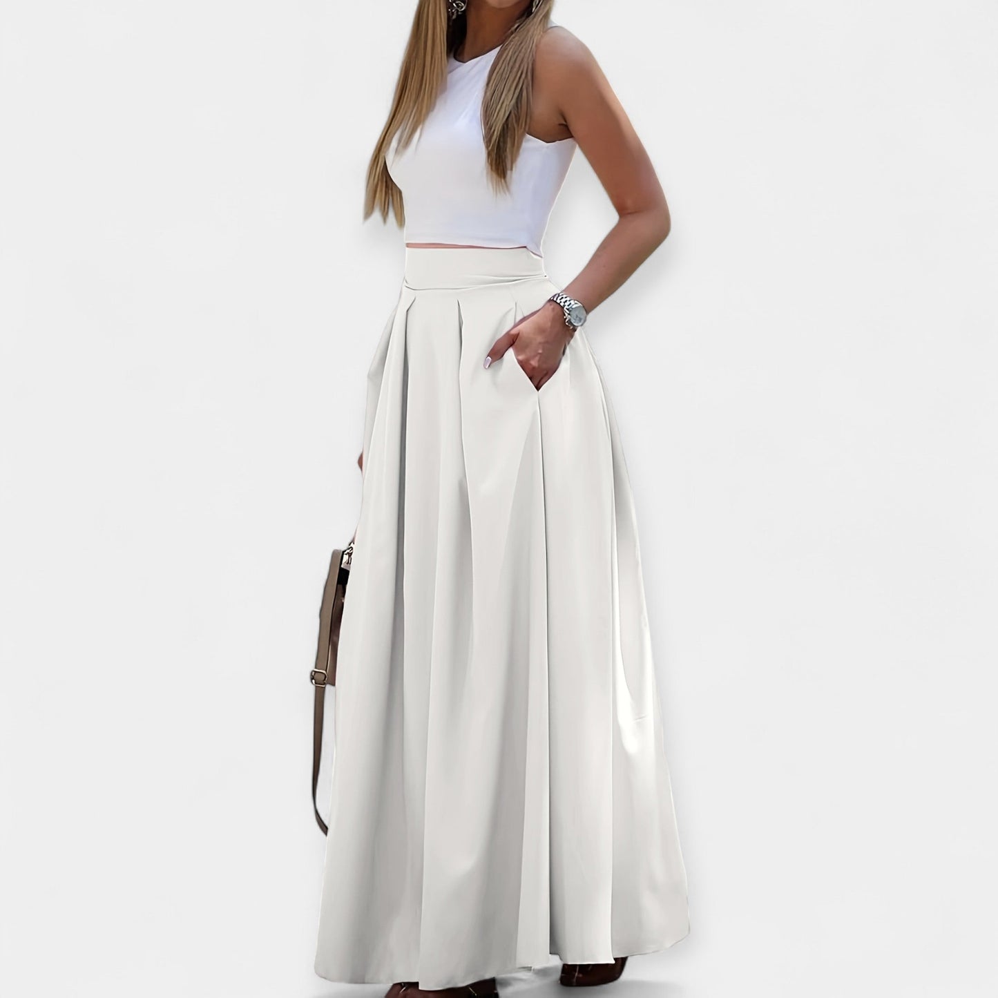 Paula - Stilfuld Midi-nederdel