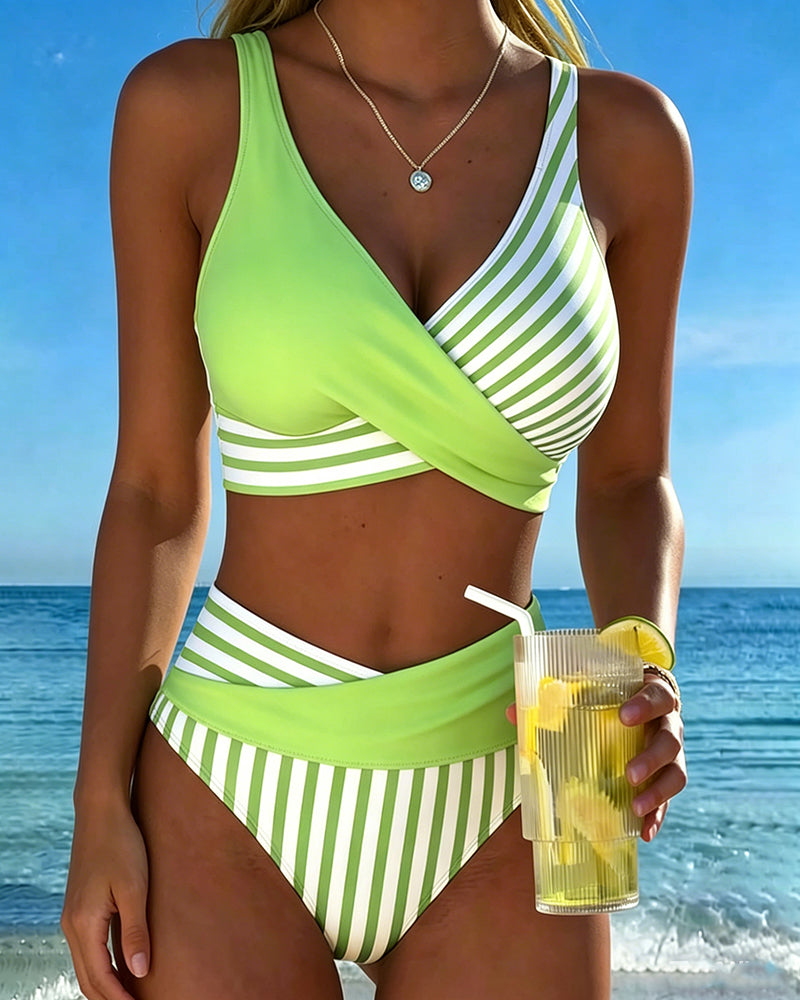 Elisa – Stribet krydsrygbikini