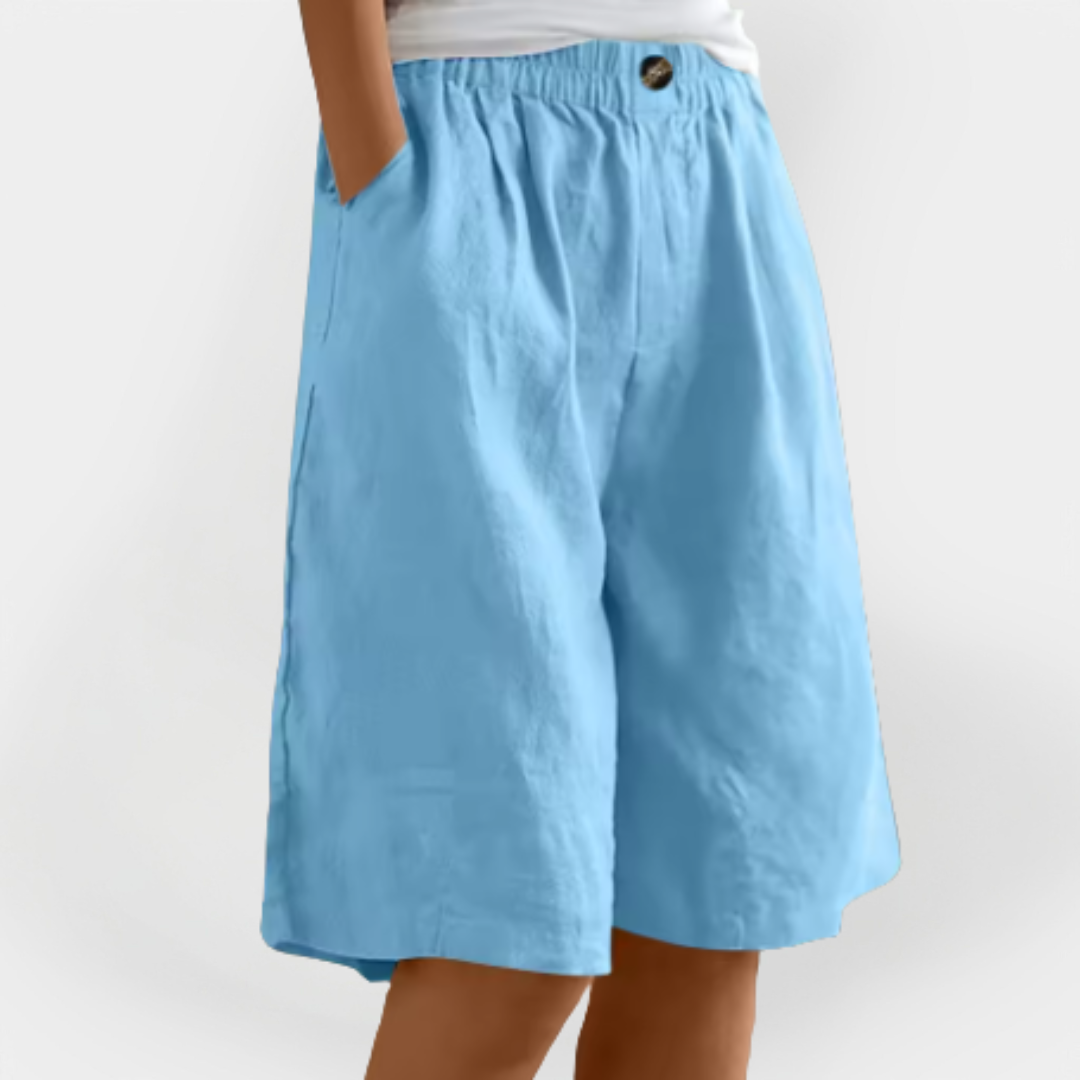 Linnedshorts med lommer