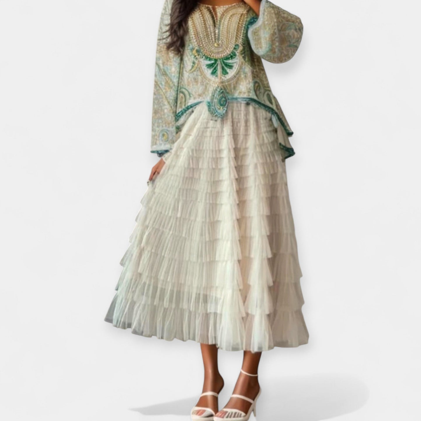 Rafaela - Elegant nederdel med tyl-detalje