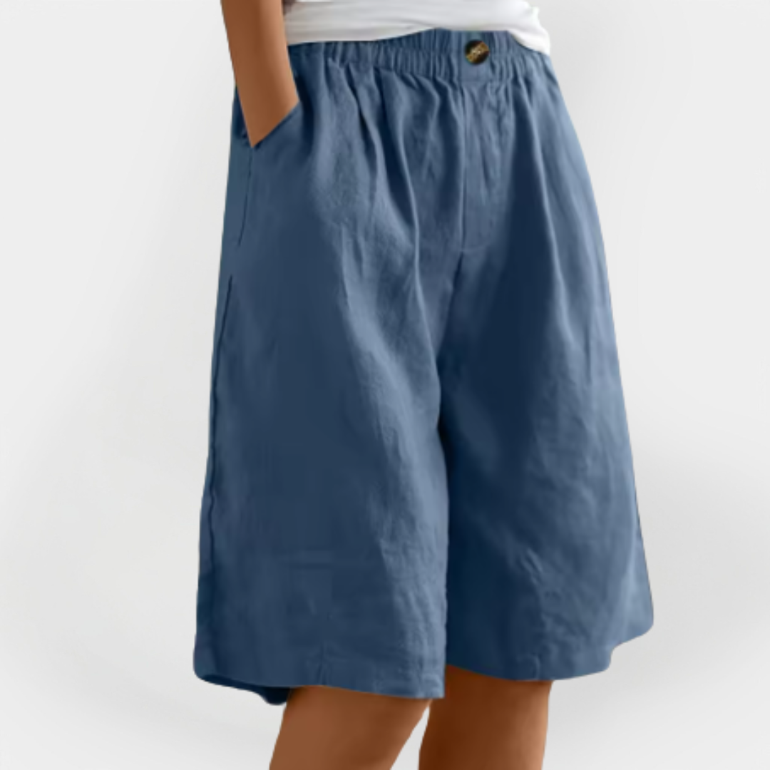 Linnedshorts med lommer