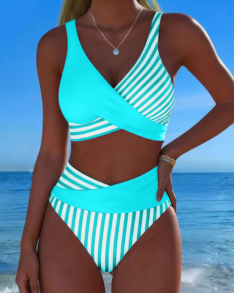 Elisa – Stribet krydsrygbikini