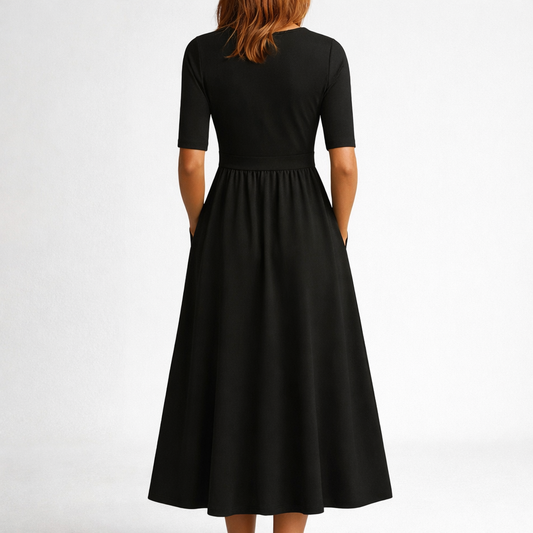 Eleonor - Elegant Midikjole med Lommer