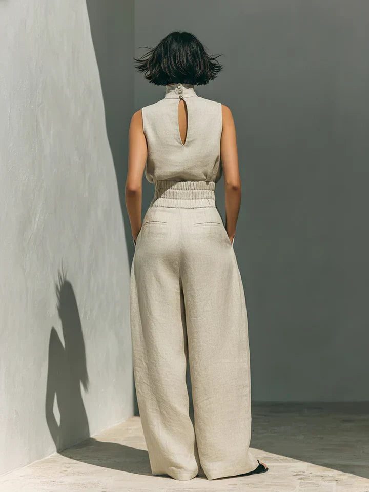 Blomst | Minimalistisk bluse- og buksesæt