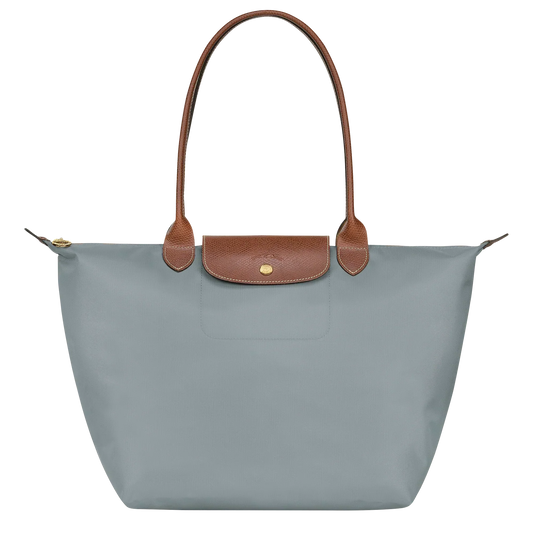 Longchamp – Stor Le Pliage-shopper, stål