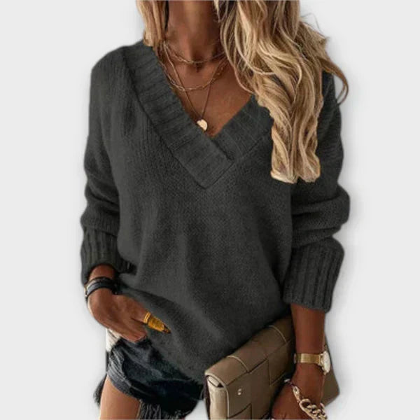 Carolina - Behagelig V-hals-sweater