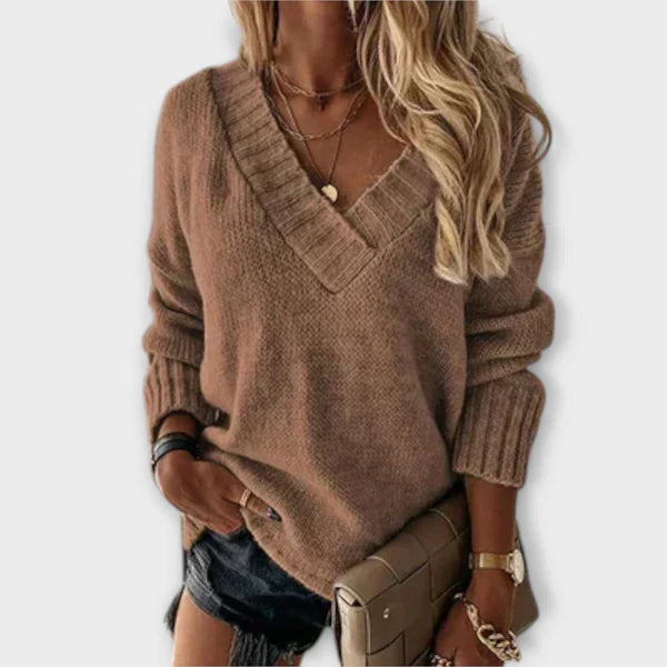 Carolina - Behagelig V-hals-sweater