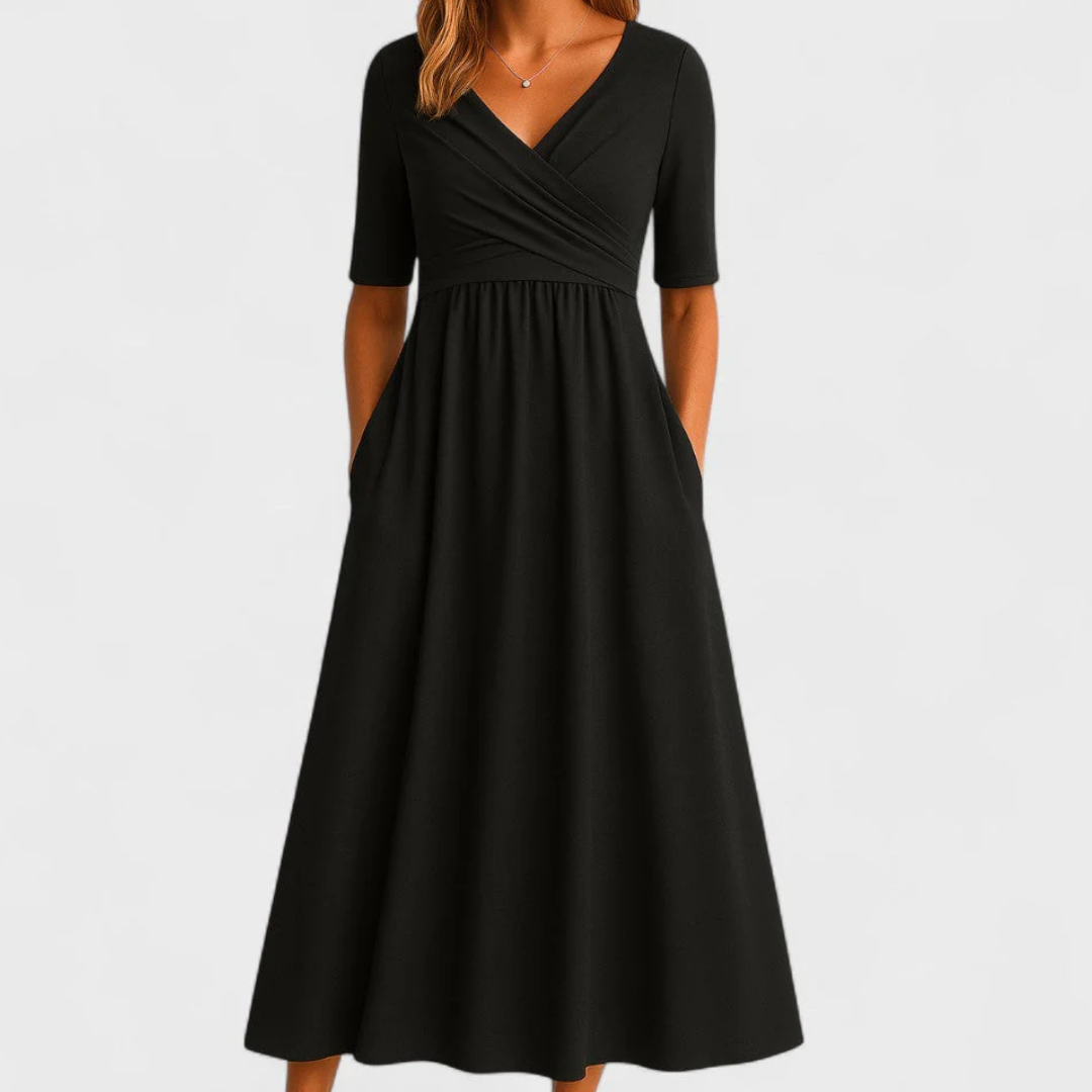 Eleonor - Elegant Midikjole med Lommer