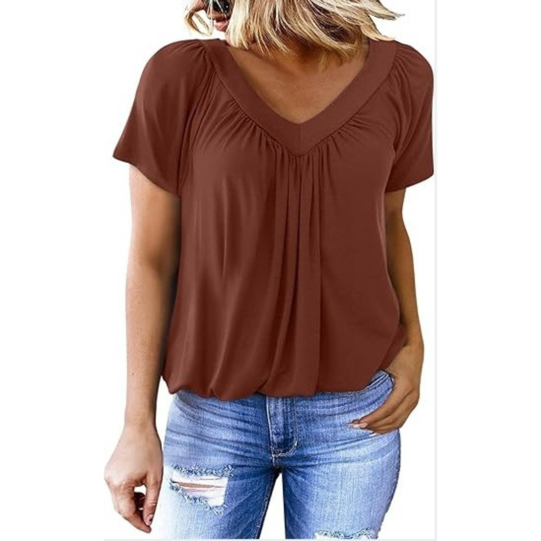 Kenya - Top Casual med V-hals