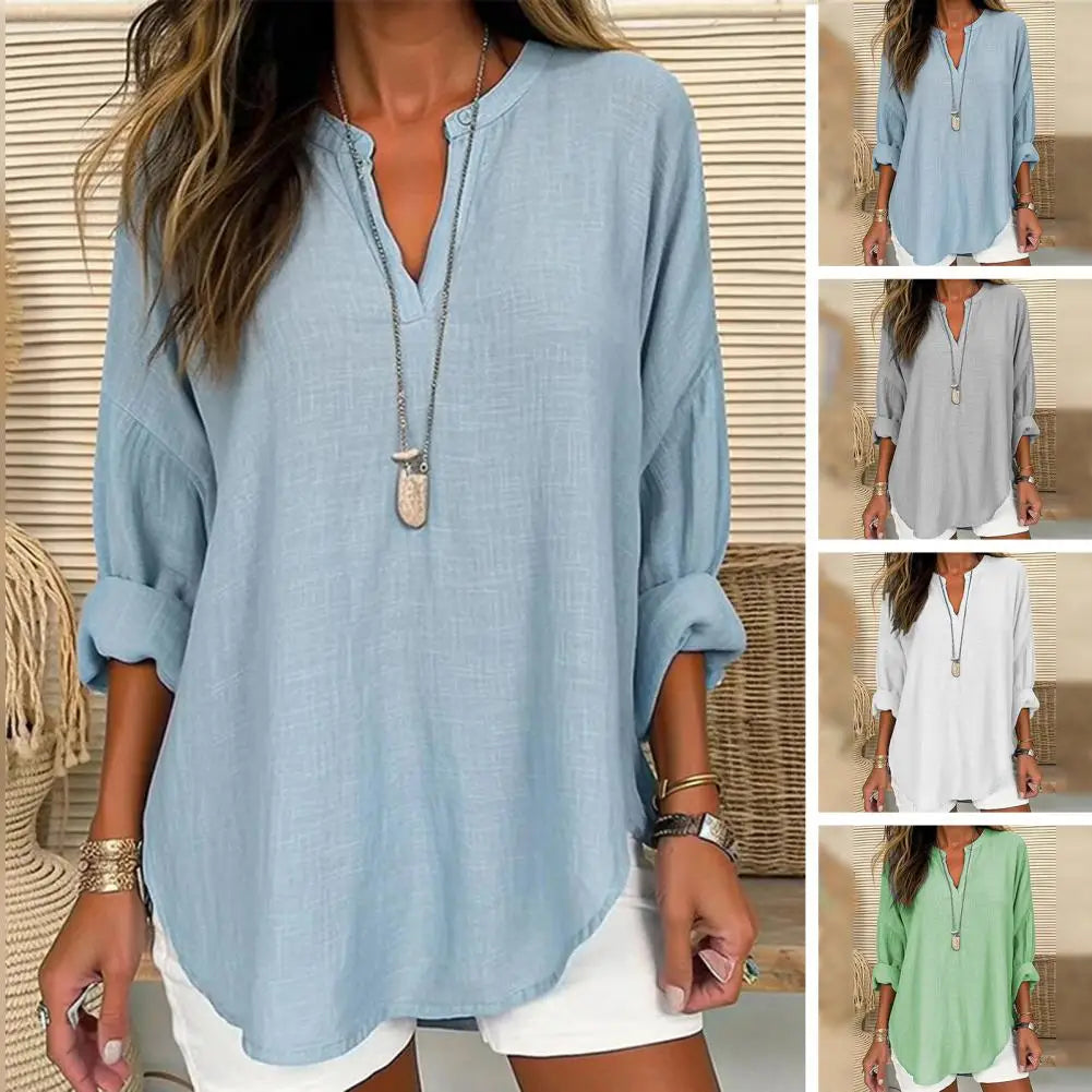 Penélope - Bluse med hørlook